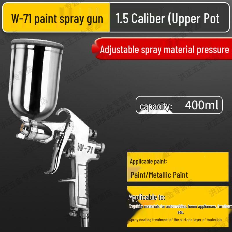 High-Quality Pneumatic Spray Gun with Dual Pots for Furniture, Car Paint, Household, and Textured Spraying
