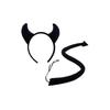 Kids Little Devil Costume Set with Horns Headband and Tail for Halloween Party