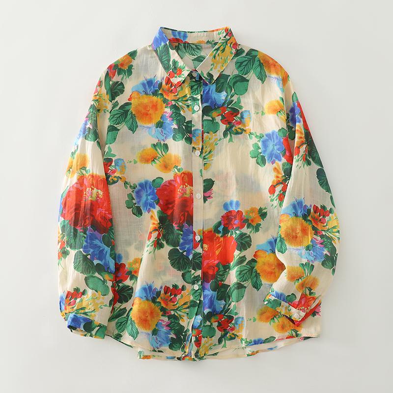 DIMANAF Plus Size Women Cotton Tops Shirts Tees Casual Loose Blouse 2025 New Autumn Print Long Sleeve