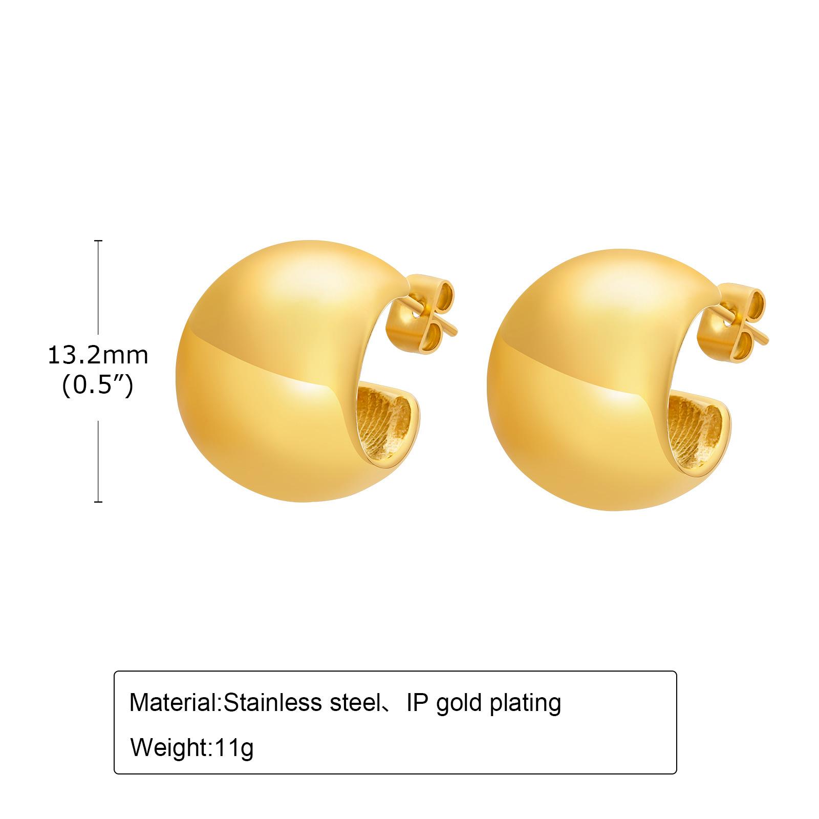 

Chunky Geometric Hoop Earrings for Women, Circle Huggie Ear Jewelry, Stainless Steel Waterproof Earring Oorbellen Wholesale