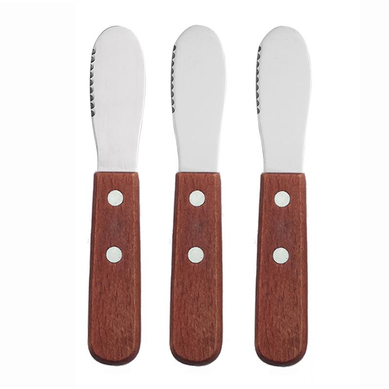 2 Stück Buttermesser Holzgriff Marmelade Butter Streicher Kleine Küchenmesser Käsemesser Niedlich Kinder Kindermesser Besteck Geschirr