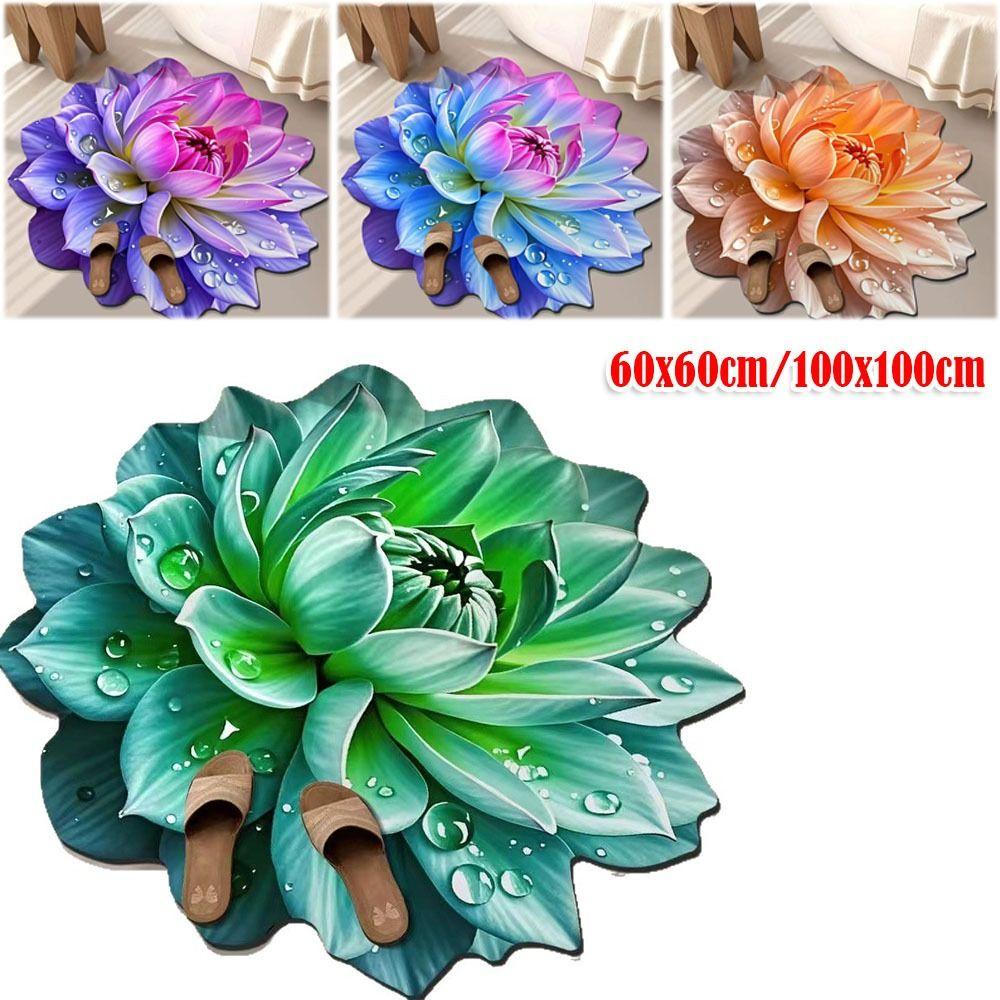 Special-shaped Flower Carpet 60/100cm Bathroom Floor Mats  for Living Room Tea Table Bedside