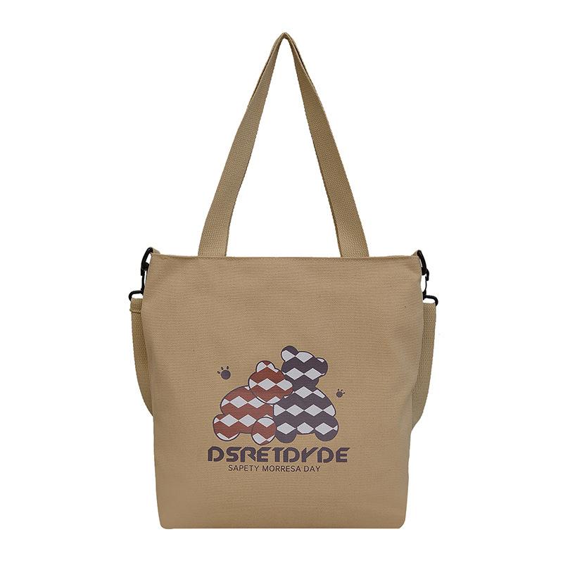 Women's bag canvas bag new shoulder bag fashionable simple messenger bag large capacity