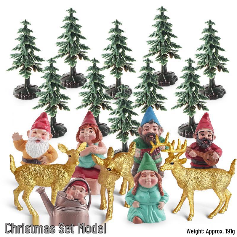 Simulated Christmas Reindeer and White-Tailed Deer Ornament Set