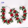 24m Silk Long Rose Fake Flower Ivy Vine Leaf Garland Wedding Party Home Decor