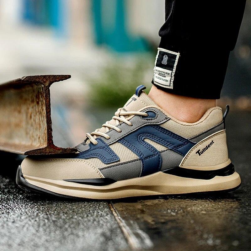 Pracovní tenisky Obuv s ocelovou špičkou Pánská bezpečnostní obuv Pracovní obuv odolná proti propíchnutí Boty Nezničitelná obuv Zabezpečení Lehká