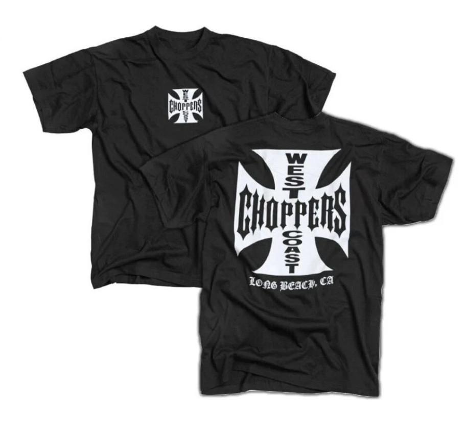 West Coast Chopper 2 Sides Graphic Black T-shirt Summer Unisex T Shirt XL
