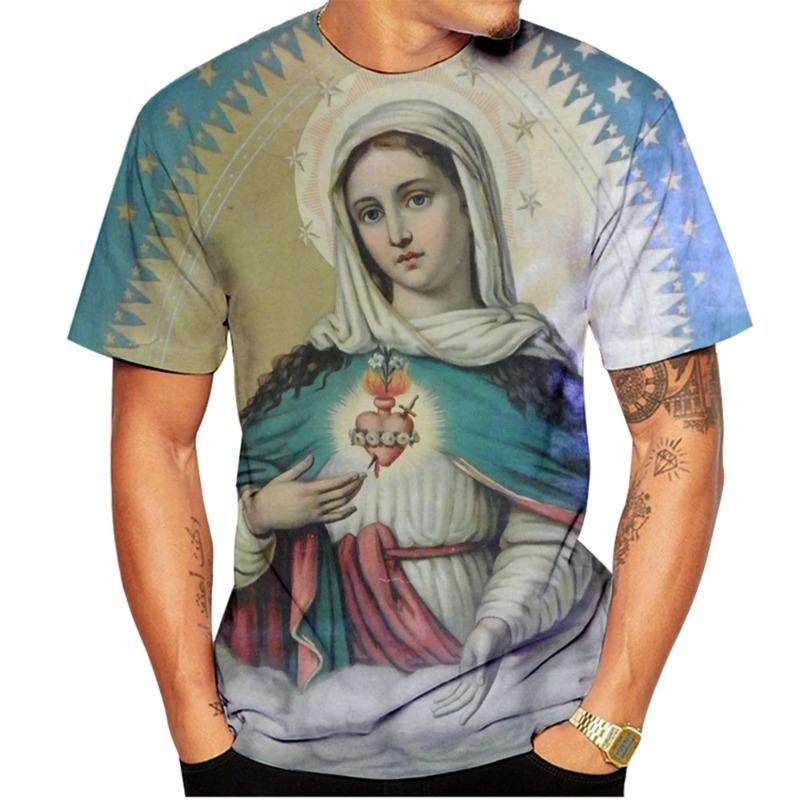 Santa Maria 3D Printed T-shirt Fun Men's Personalized Casual T-shirt Pull on O-Neck Short Sleeve Tee