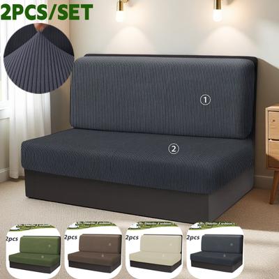 1Set Striped Solid Color Rv Dinette Cushions Covers Elastic Rv Cover Stretch Booth Seat Covers Camper Car Bench Backrest Cover