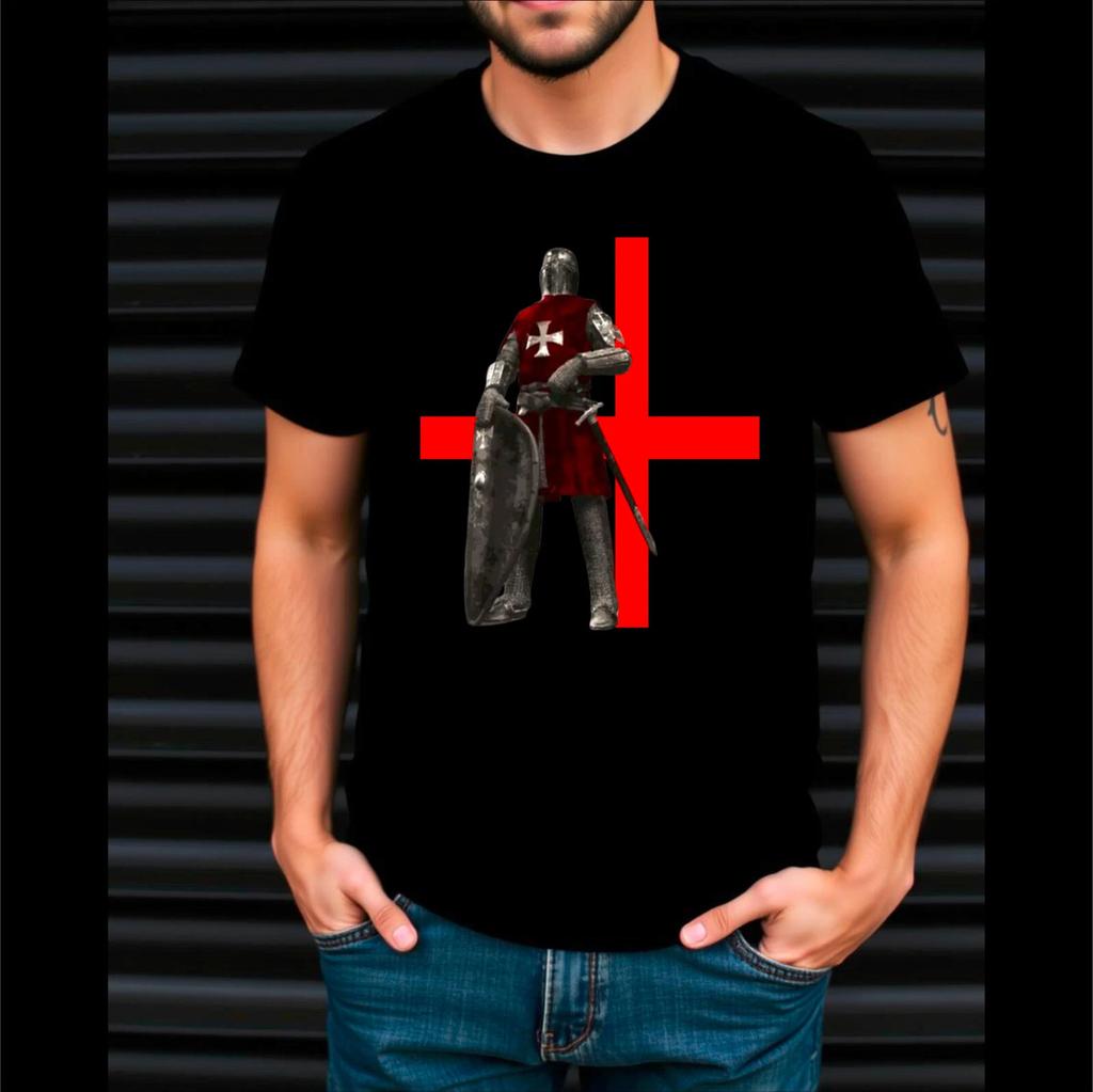 St George's Day T-Shirt, Knight Patriotic Flag Lest We Forget Unisex Gift Adult