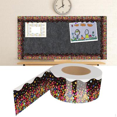 -Bulletin Board Decorative Border Art Decoration Colorful Dot 65ft Roll for Chalkboard