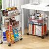 3 Layers Transparent Storage Rack Trolley Acrylic Rolling Cart with Hanging Basket Bathroom Acrylic Makeup Bookshelf organizer