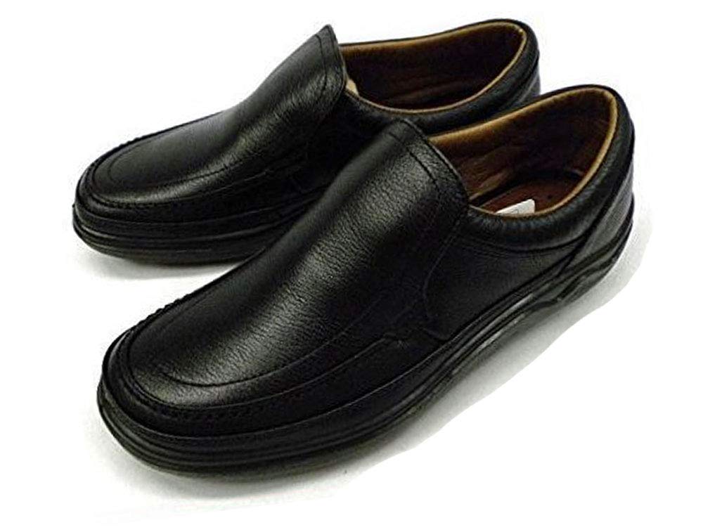 

ARUKURUN Shoes Comfort Walking Shoes Business Shoes Casual Natural Leather 3E AR1101 Water Repellent Men s Slip-on [Black/Black] (25,0 см)