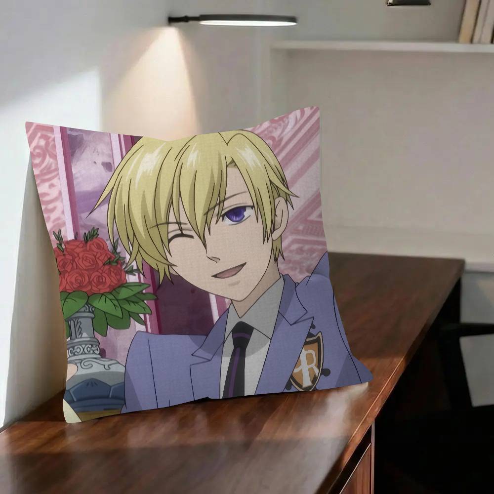 Ouran High School HHost Club  Pillow Covers Cartoon Sofa Decorative Home Doublesided Printing Short Plush Cute Cushion Cover