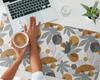 Protective Vinyl Pad for Companies and Offices Geometric Leaves 100x50 Cm