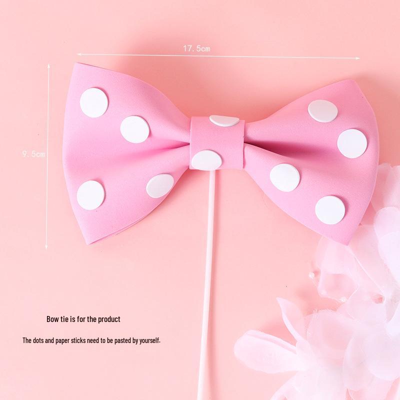 Heart Foam Bow Cake Topper for Birthday Decoration