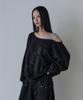 5OML Studded One-Off Shoulder Sweatshirt (Black)