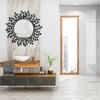 Rust Proof & Weather Proof Round Wall Mirror - Ideal Mirror for Living Room, Foyer Entryway, Wash Basin Area Shiny Black, 61 Cms | 24 Inches 1 Piece