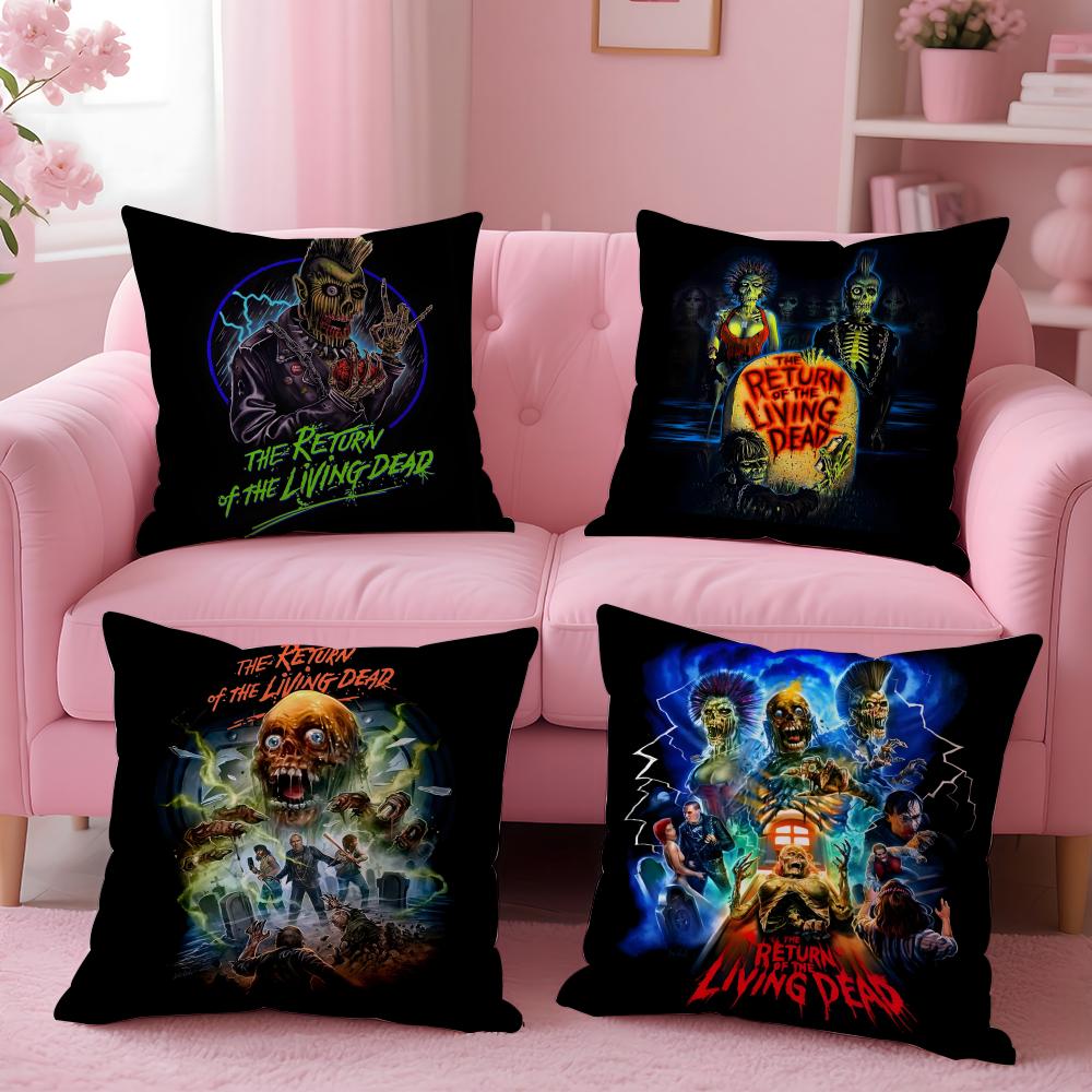 R-Return Of The Living Dead Cushion Cover Plush Fabric Soft Double-Sided Printed Sofa Warm Winter Home Gift Pillow Cover