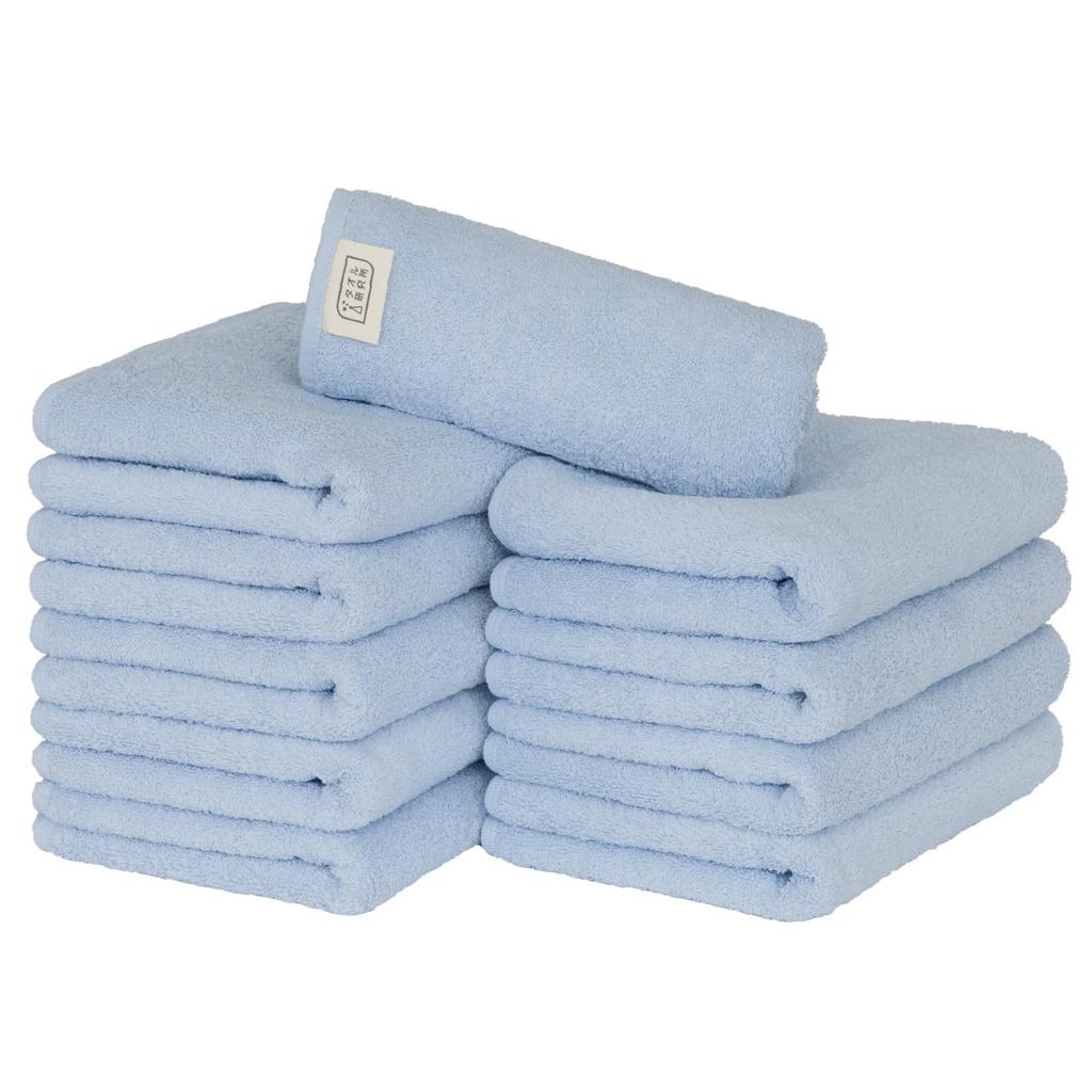 Towel Laboratory Face Pearl Standard Medium Low Fast JapanTechnology [Everyday Simple] #001 Towels, Blue, 10-Piece Set, Type, Weight, Lint,