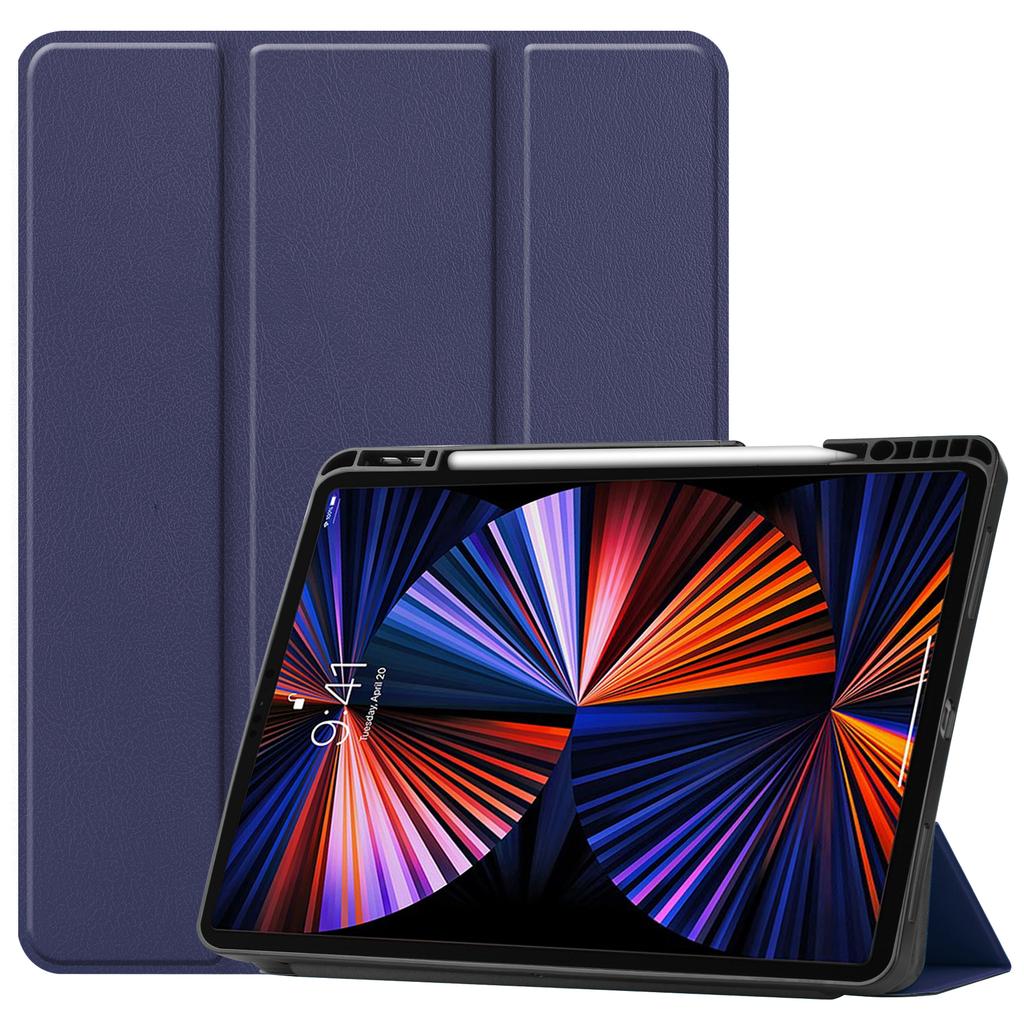 CYKE Trifold Minimalist Style Trifold Tablet Cover Business Tablet Case With Pencil Holder for Apple Ipad Pro 2021 12.9 Inch