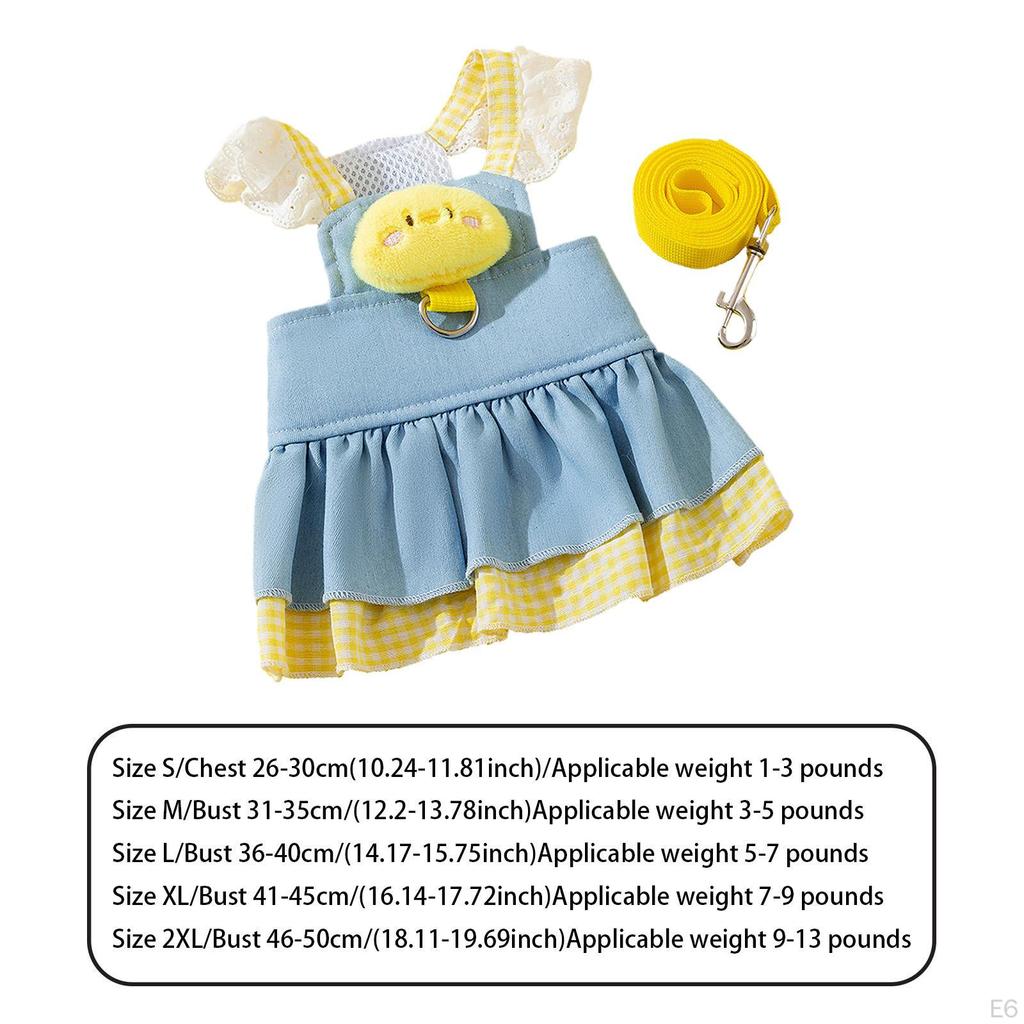, Dog Harness Dress, Pet Cat Clothes, Costume, Party Cute Doggy