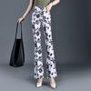 Cuihua Women's Plaid Micro-Flare Slimming Pants - Summer 2025 Fashion, Elastic Body-Shaping Long Trousers