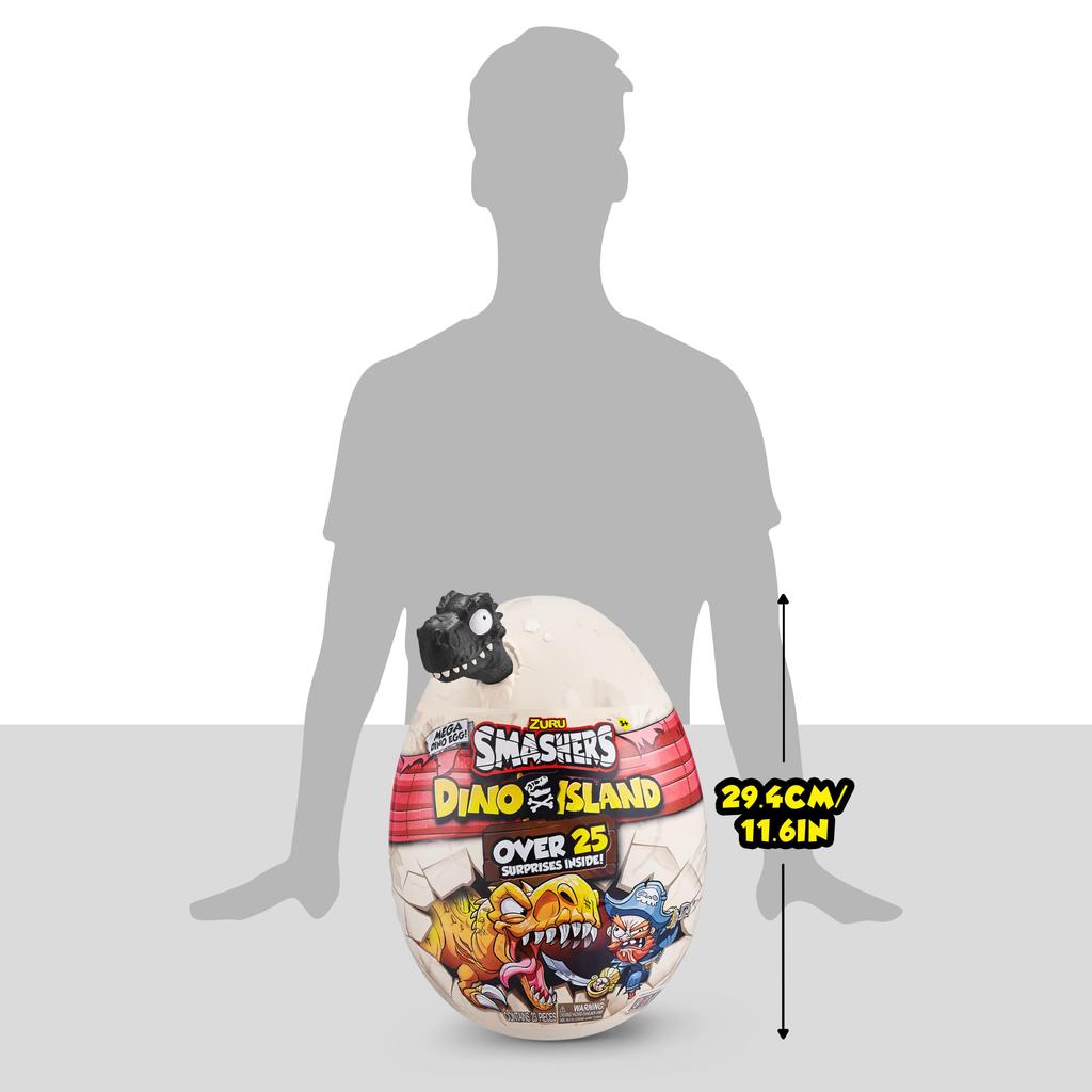 Smashers ZURU 7487B Dino Island Surprise Mega Huevo, Spinosaurus, Juguete Coleccionable, Kit de Explorador, Slime de Dinosaurio