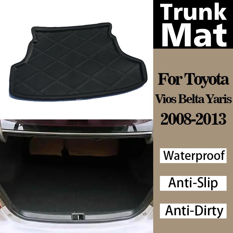 Car Trunk Mats For Toyota Vios Belta Yaris 2008-2013 Waterproof Anti-Slip Dirt-proof High Temperature Resistant Storage Carpet