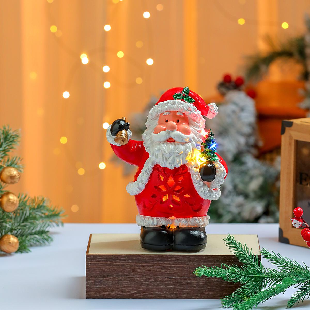Luminous Musical Resin Christmas Doll Ornament - Perfect Gift and Decoration