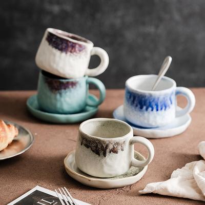 Handgefertigtes Keramik-Tassen-Set Farbwechselnde Retro-Kaffeetasse Grobkeramik Rustikales Heimdekor Teetassen