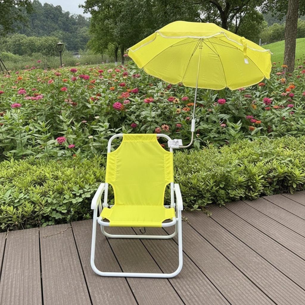 Chair with Umbrella Shaded Beach Sturdy for Fishing, Campers