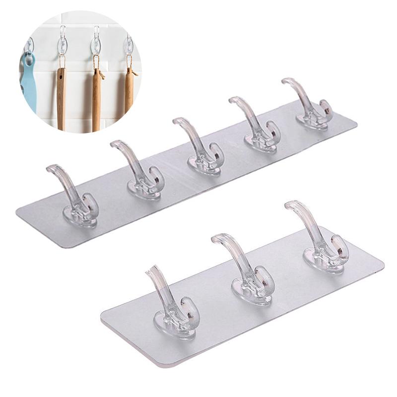 3/5 Reihen Klebeaufkleber Wandhaken Heimdeko Wandaufhänger Hakenaufkleber