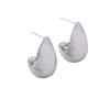 Minimalist Waterdrop Earrings Women Sterling Post With Real Gold Plating Matte Brushed Finish Lightweight Elegant