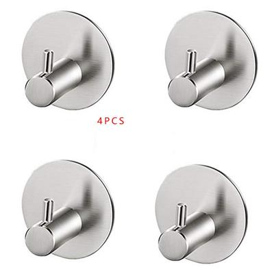 Towel Holder 4Pcs/Set Bathroom Self Adhesive Wall Hook For Towel Robe Brushed Stainless Steel Wall Rack Hanger Towel Rack 5cm