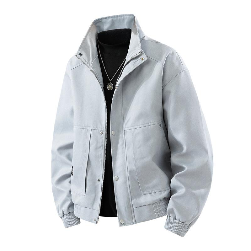 Spring and Autumn New Large Size Jacket Men's Stand-up Collar Business Plus Fat