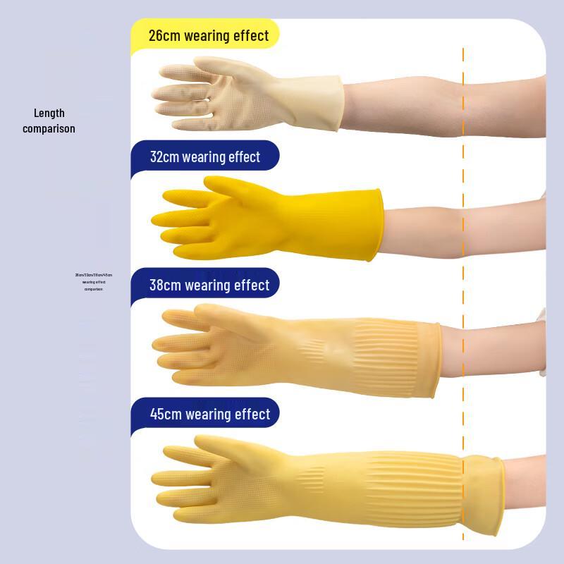 Yizhi Select Heavy-Duty Rubber Cleaning Gloves, 4 Pairs