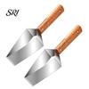 Outdoor Picnic Fruit Cutter Watermelon Slicer Stainless Steel Tool with Wooden Handle Ergonomic Kitchen Slicing for Cantaloupe Apples Easy Clean