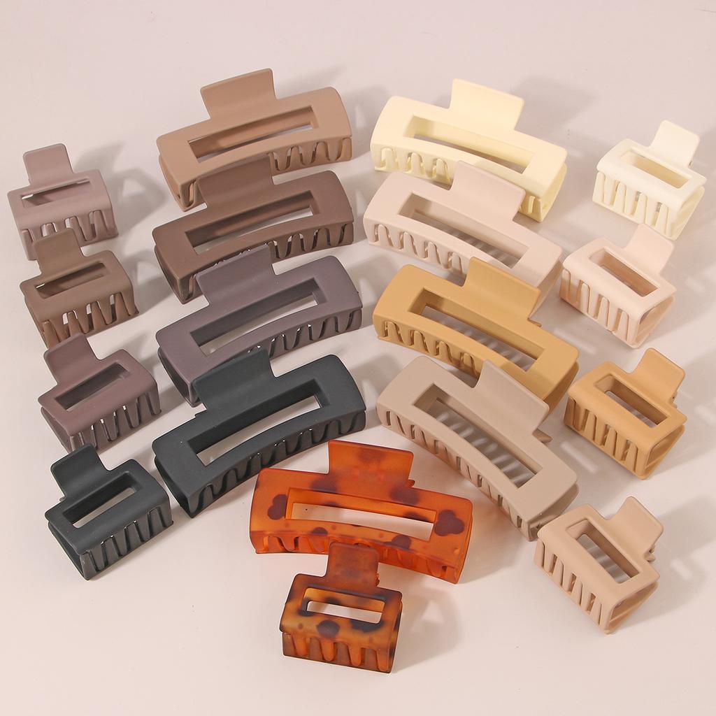 Seamless Spray Paint Cross-border Frosted Hair Clip Rectangular Claw Clip Large Hair Shark Clip