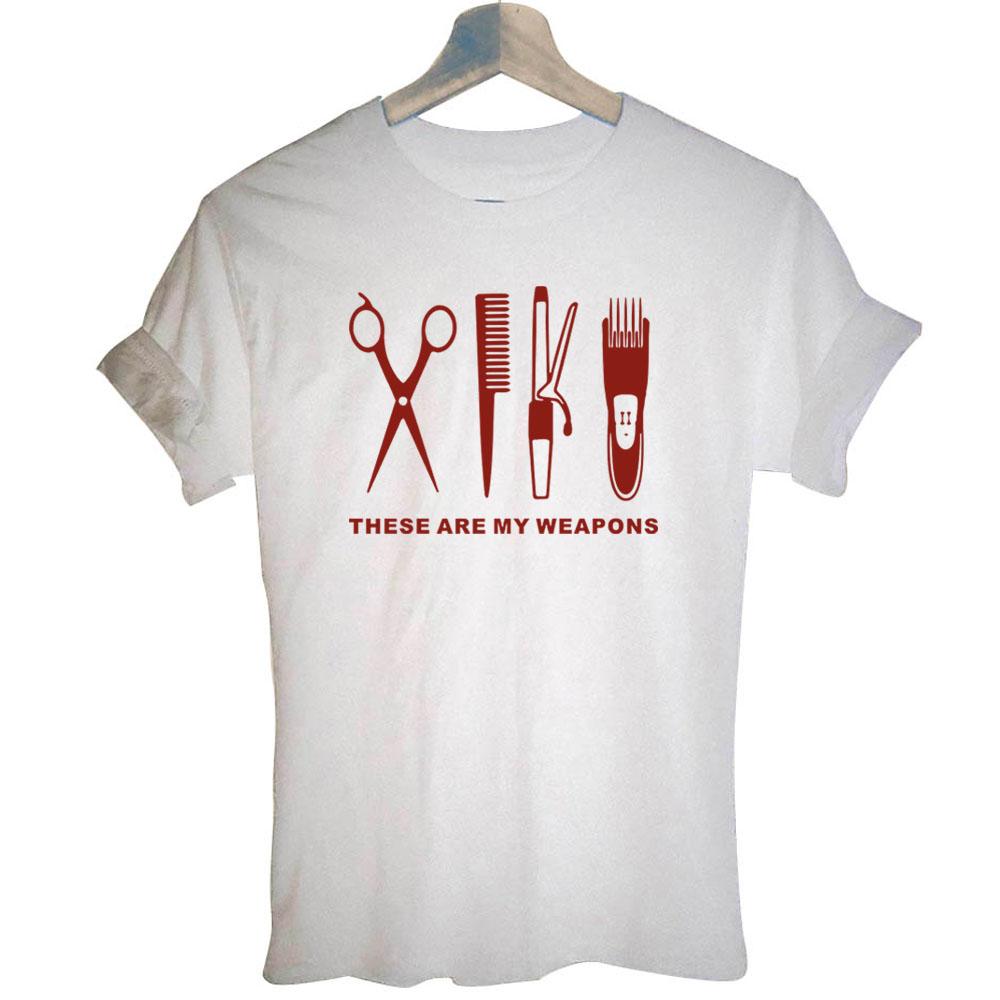 Funny Barber Weapon Scissors T Shirt Hairdresser Barber Hair Stylist Definition Hip Hop Harajuku T-shirt Women Clothing