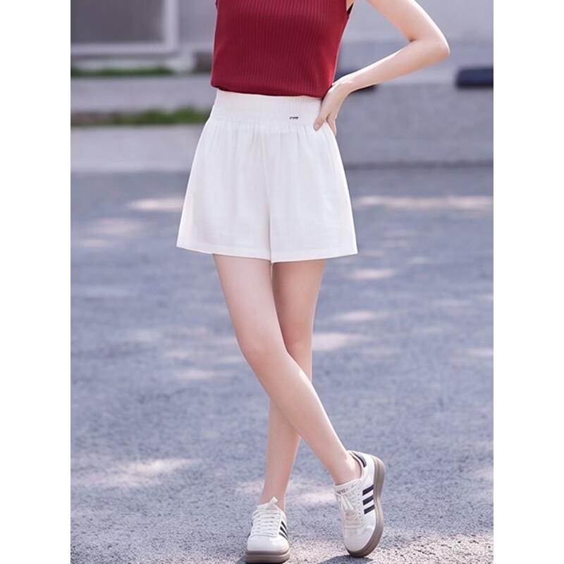 Basic House 100% Ramie Casual Wide-Leg Shorts
