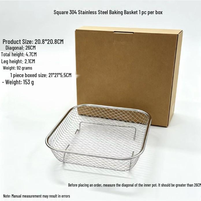 304 Stainless Steel Baking Rack for Air Fryer & Oven - Dehydrating, Oil Draining, and Frying.