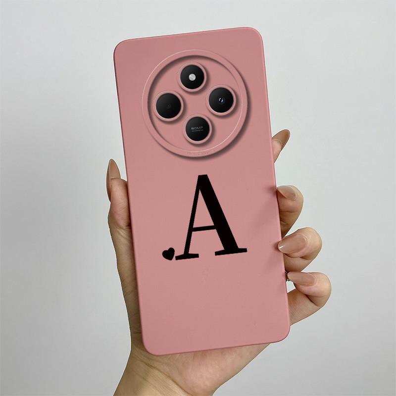 For Redmi 14C 4G 5G Case Cute Initial Letters Shell Soft Silicone Phone Cover Little Mi Poco C75 PocoC75 Shockproof TPU Fundas