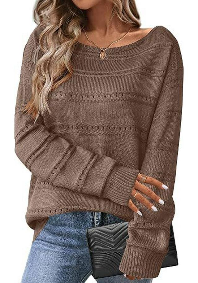2026 Autumn/Winter European & American Loose Round Neck Knit Sweater, Women's Long Sleeve Solid Color Versatile Pullover
