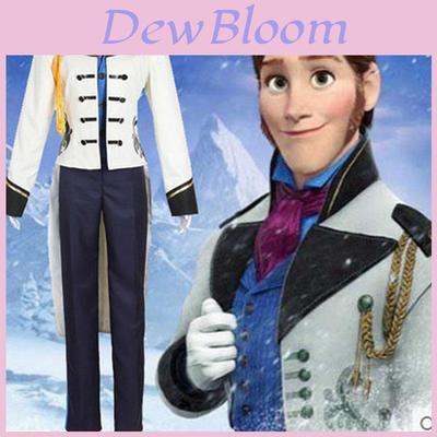 Exquisite Halloween Prince Hans Cosplay Costume With Elegant White Uniform Charming Suits Party
