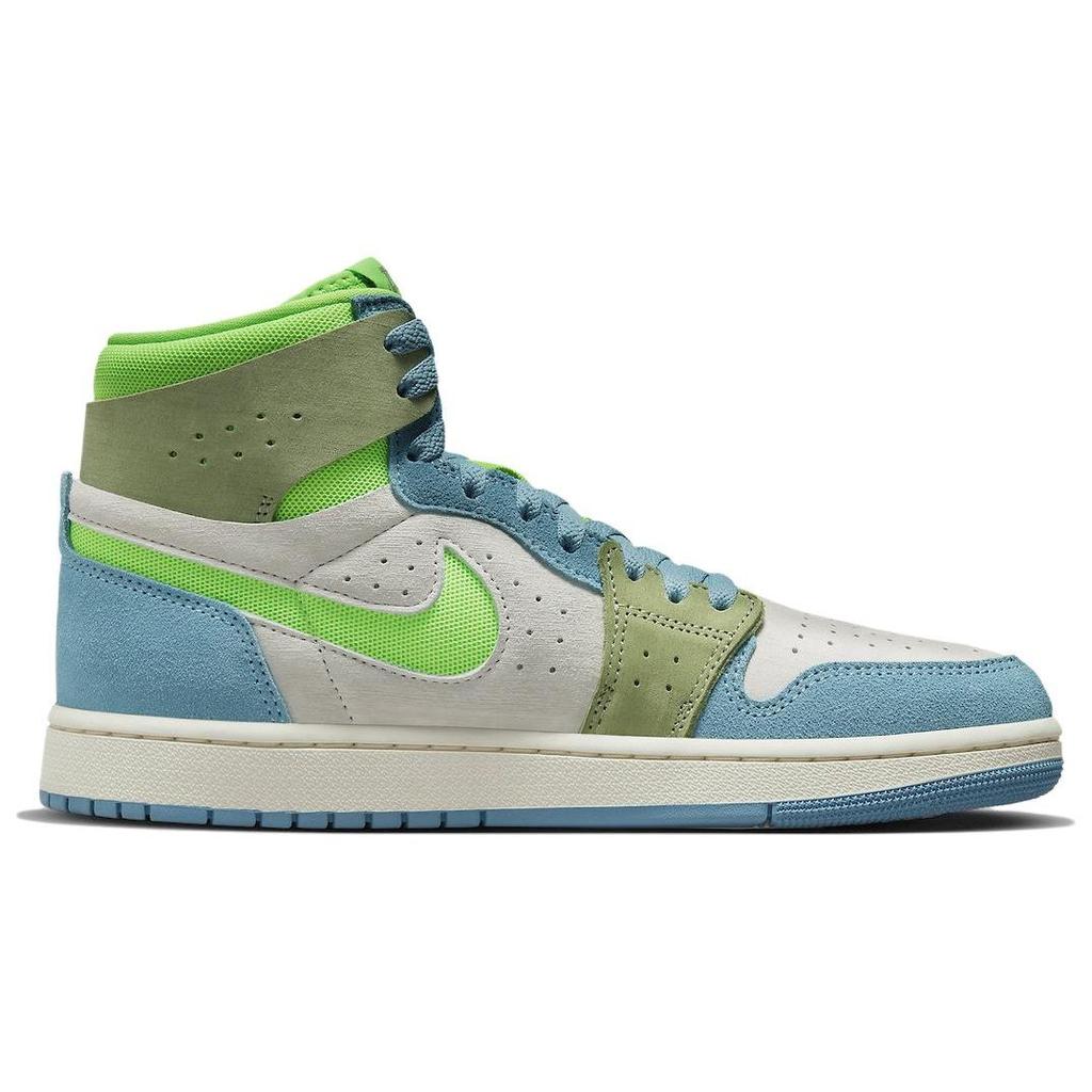 Air Jordan 1 High Zoom Comfort 2 University Blue Volt Women Sneakers White Olive DV1305-433