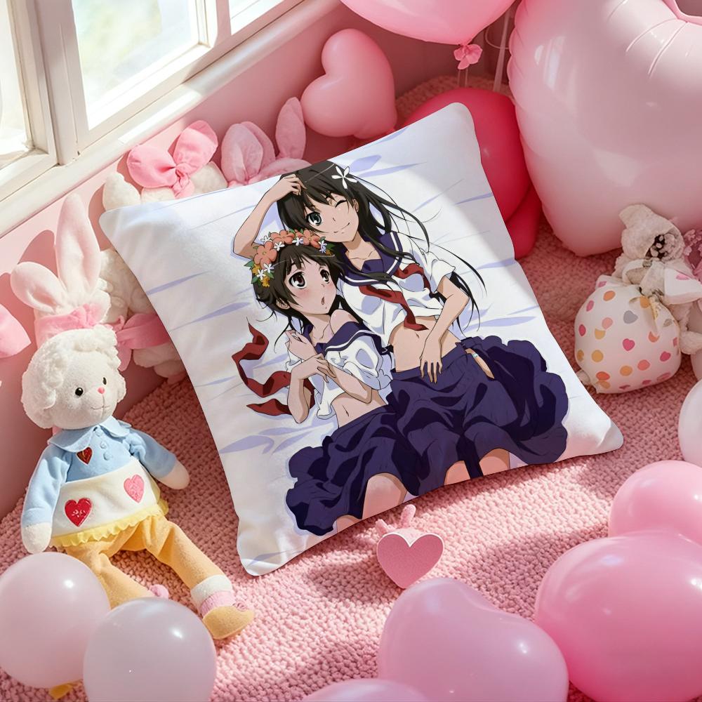 A Certain Scientific Railgun Cushion Cover Pattern Printed Pillowcase for Living Room Sofa Cushion Cover & Bedroom Decor