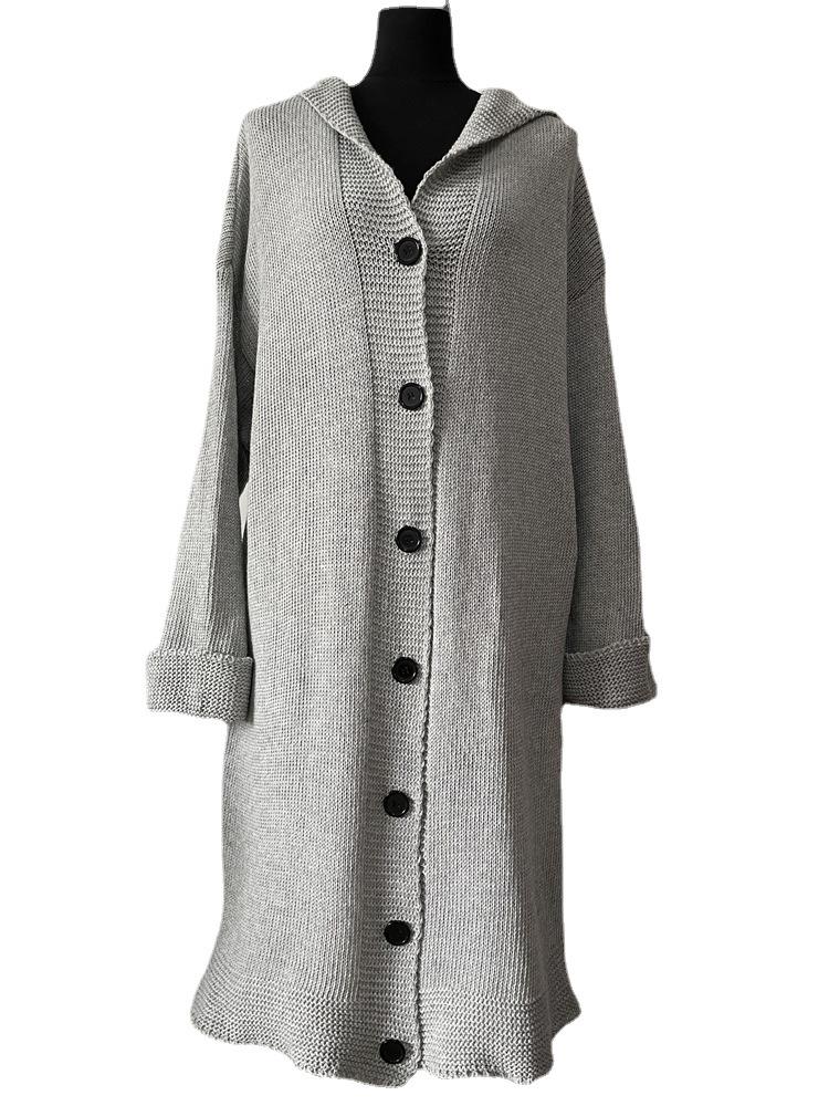 Women's 2025 Winter Hooded Knit Cardigan Sweater Coat
