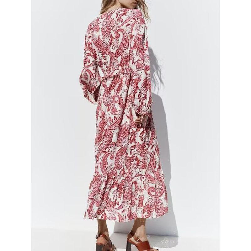 Za2025 Spring New Women's Clothing Dignified Hollow Embroidered Printed Fashion Midi Skirt Dress 2579570 330