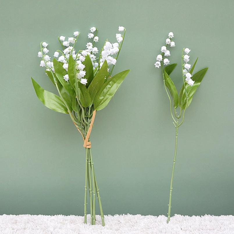 1/5PCS White Artificial Flowers Letter Bellflowers Fake Plastic Plants Home Room Decorations Wedding Party Bride Holding Bouquet